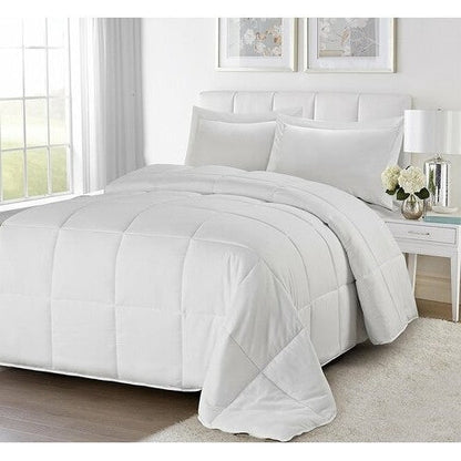 Traditional Microfiber Reversible 3 Piece Comforter Set – White