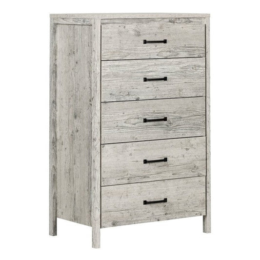 Modern Washed Pine 5 Drawer Storage Chest — Chic Home-Decor
