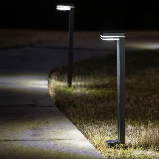 Set of 2 - Modern Outdoor Solar Light White LED Path Outdoor Yard Lighting — Chic Home-Decor