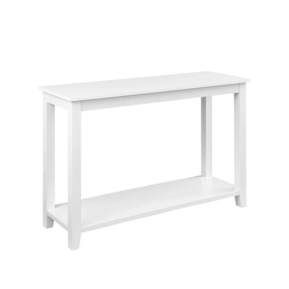 Modern Coastal Farmhouse Console Sofa Table in White Wood Finish