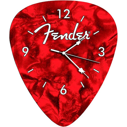 Fender Guitar Pick Wall Clock, Red