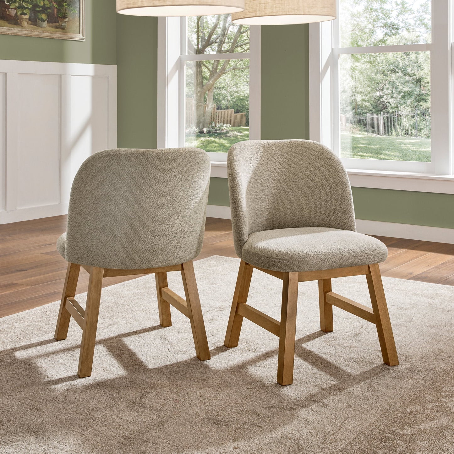 Hiun Dining Bench, Dove Gray Padded Seat, Oak Brown Wood, 50 Inch