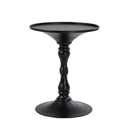 Wowi 23 Inch Side End Table, Round Hourglass Turned Base, White Finish
