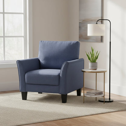 Xumo Sofa Armchair, Taupe 34 Inch, Black Tapered Wood Legs – Black