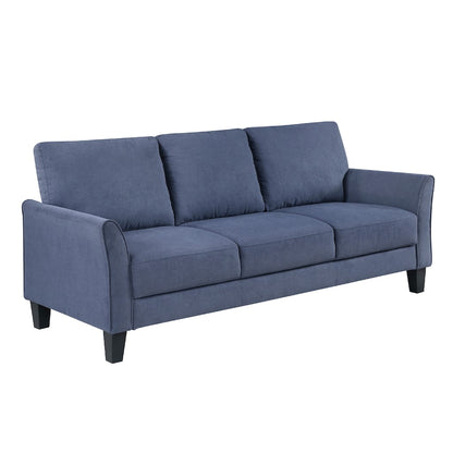 Xumo Sofa, Taupe Fabric, 79 Inch, Black Tapered Wood Legs – Black