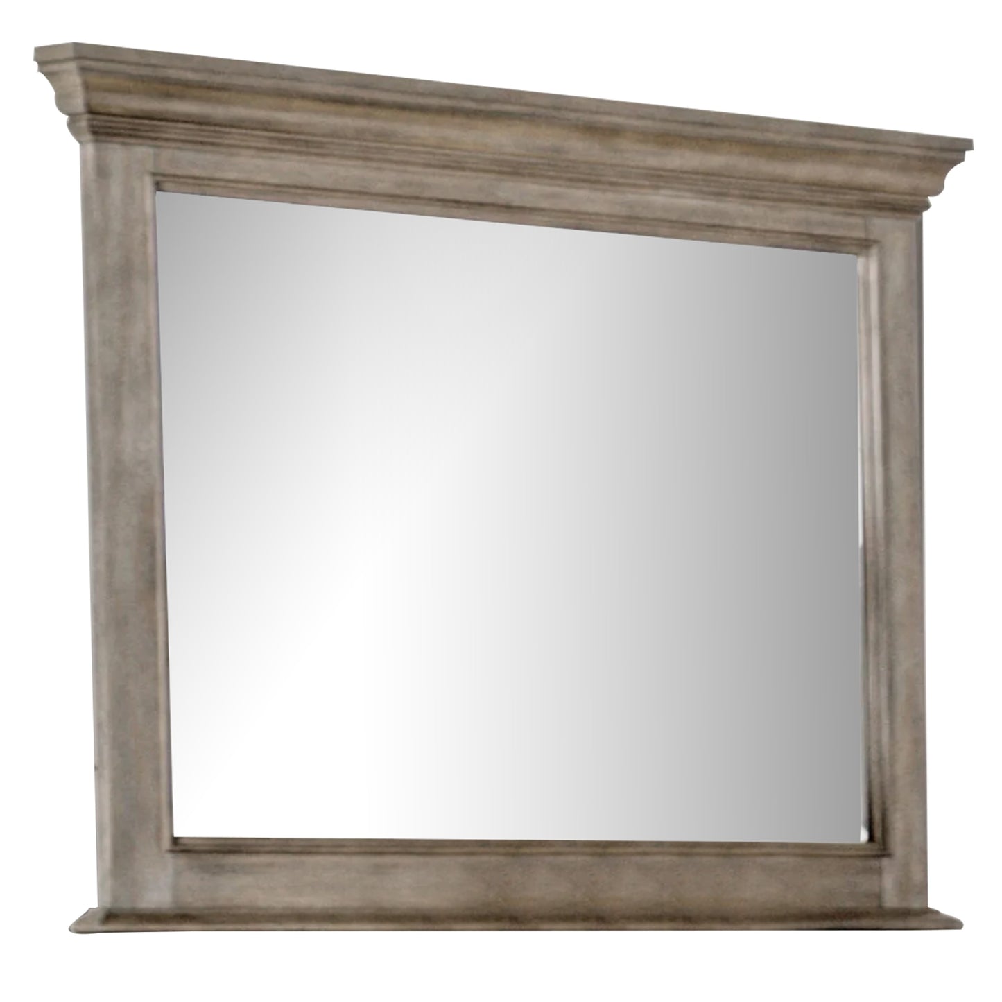 Zea Vanity Dresser Mirror, Elegant Crown Moldings in Aged Oak Brown