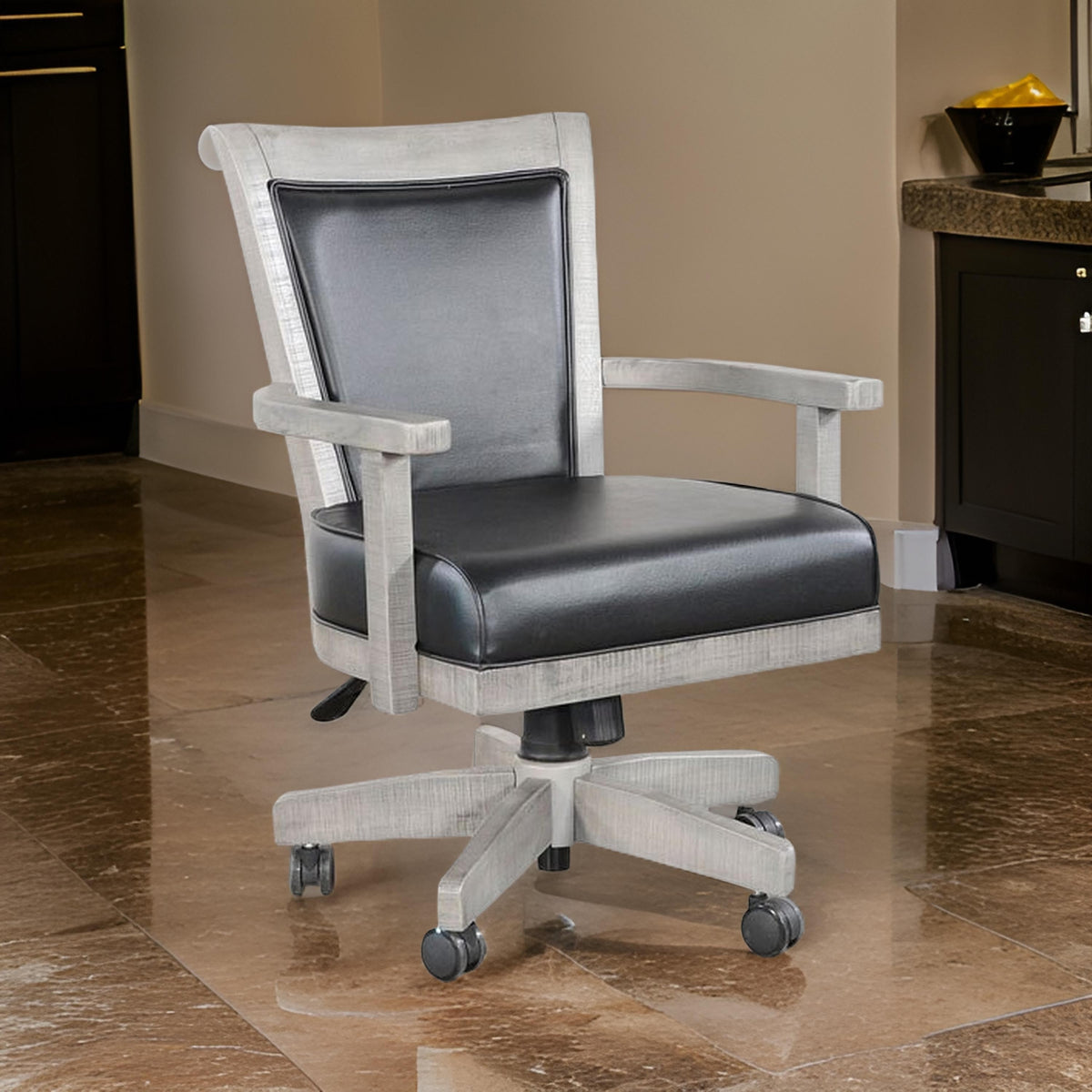 Zeka Game Chair with Wheels, Tilt, Swivel and Gas Lift, Gray Mahogany