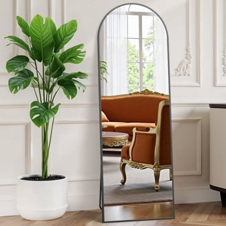 Nera Dresser Mirror, 38 Inch Dark Walnut Brown and Black Solid Wood