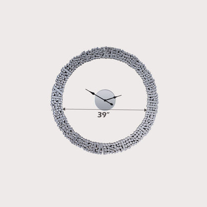 Kachina 39" Mirrored Wall Clock with Faux Gems