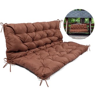 Claire Outdoor Cushion for Bench, 47 Inch, Beige Tufted Oxford Fabric