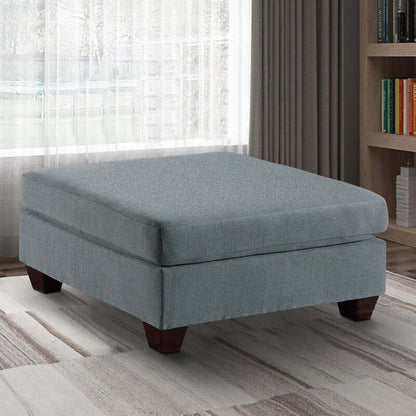 Burgess Ottoman, Ivory Polyester, Soft Cushions, Rectangular 44 Inch