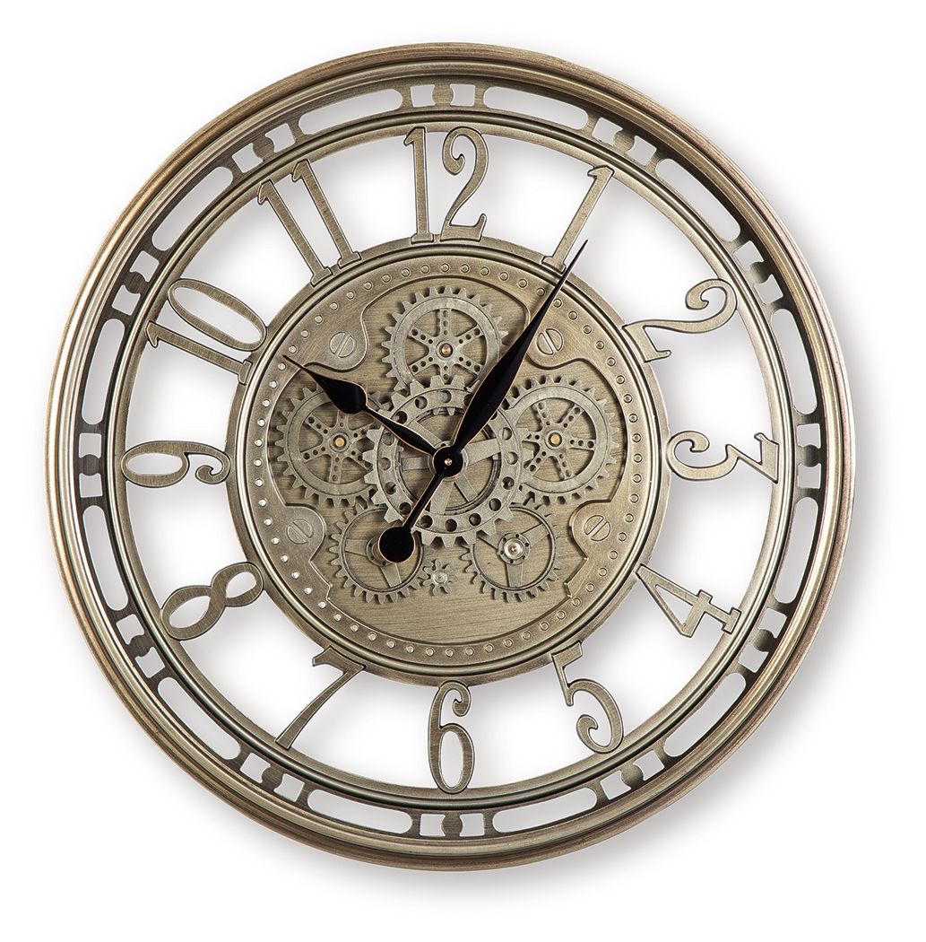 Gilover Wall Clock, Champagne Finish