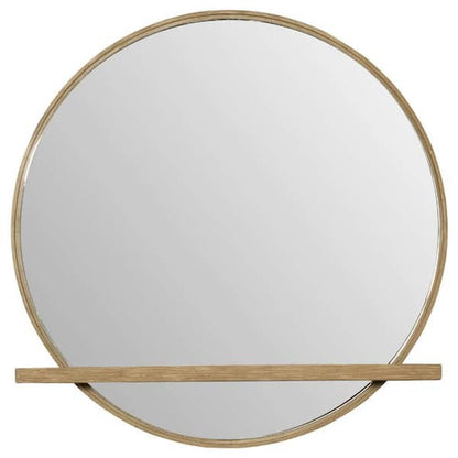 Fij Oval Dresser Mirror, Sand Wash Wood, Felt-Lined Tray, 38 Inch