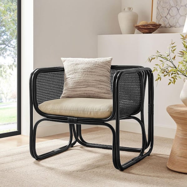 Ellish Outdoor Dining Armchair Set of 2, Gray Faux Wicker, Metal Frame