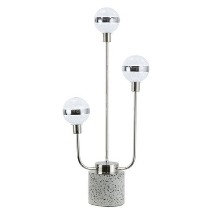 32 Inch Table Lamp, Accent LED Light, Globe Glass Shade, Round Base, Nickel