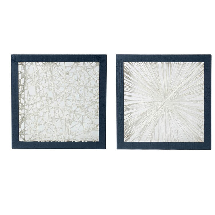15 x 15 Modern Abstract Wall Art Decor, Blue White Canvas by Casagear Home