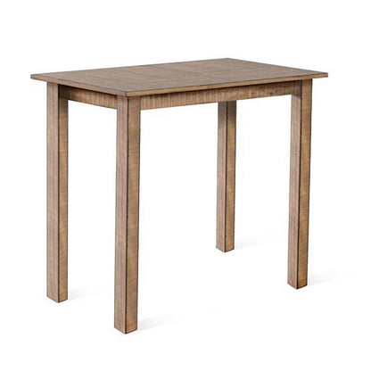Rena Counter Table, 48 Inch Rectangular Beige Pebble Mahogany Wood