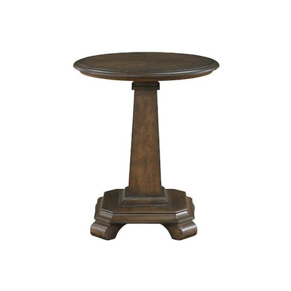 Mao Side End Table, 22 Inch Square Top with Chunky Legs, Rustic Brown