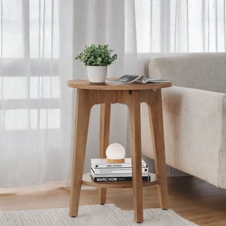20 Inch Round Accent Table, Tapered Round Pedestal, Dark Bronze Aluminum