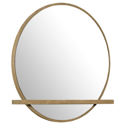 Fij Oval Dresser Mirror, Sand Wash Wood, Felt-Lined Tray, 38 Inch