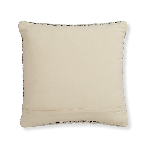 Throw Pillow Set of 4, 20 Inch, Cotton, Woven Striped Design, Beige, Black
