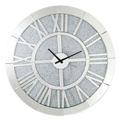 Noralie Mirrored Wall Clock with Faux Diamonds