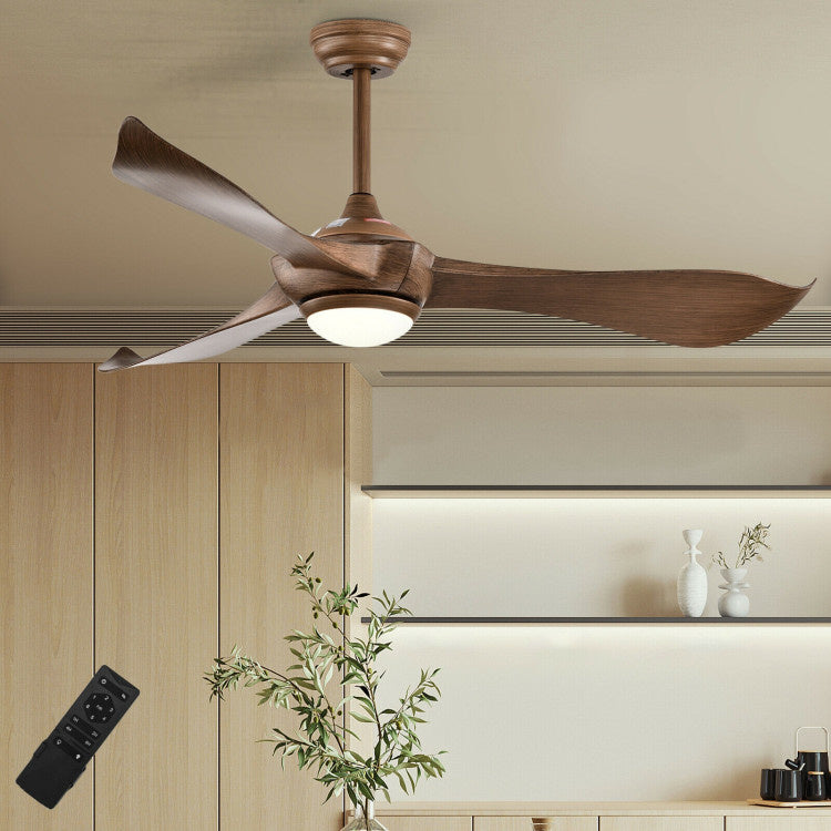 52-inch wood-finish ceiling fan with light, remote, and reversible DC motor by Doba