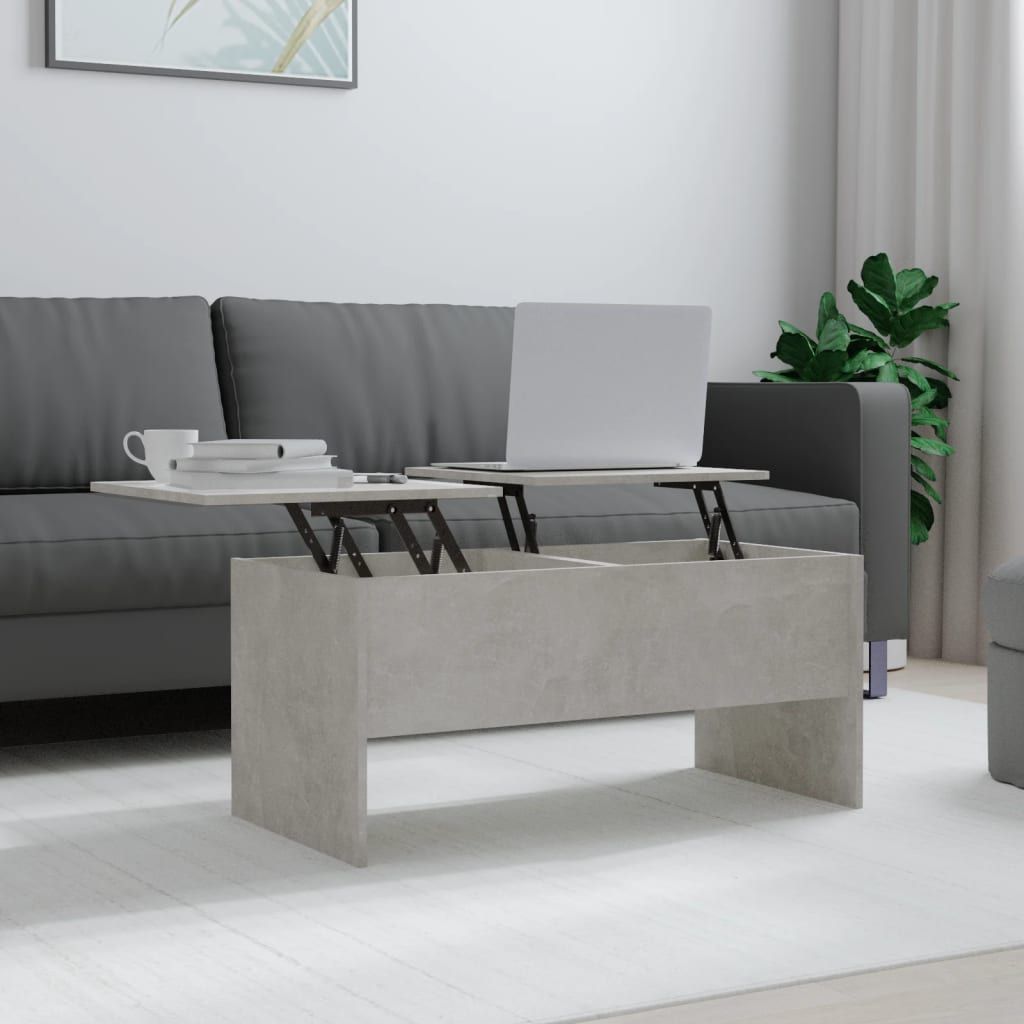 Coffee table concrete gray engineered wood, medium size, by Doba