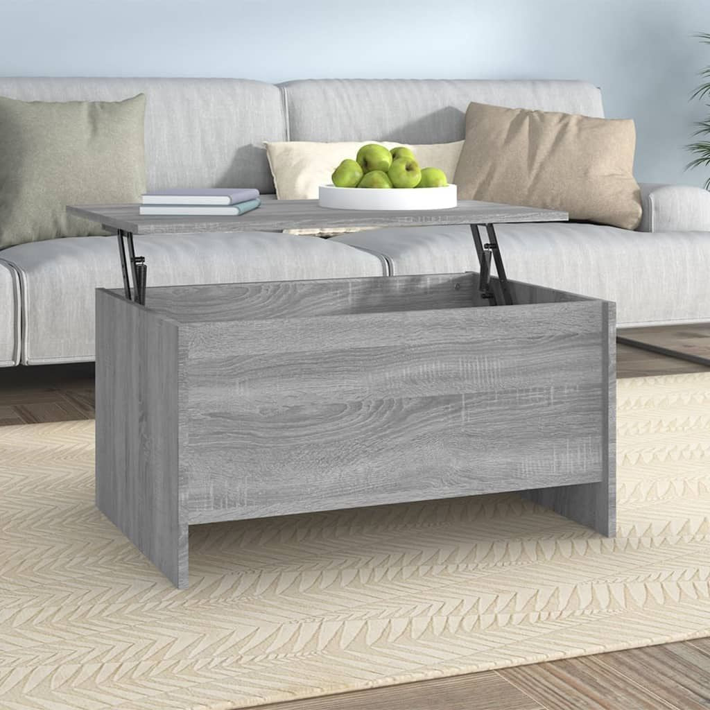 Coffee table grey Sonoma engineered wood with lift-top storage