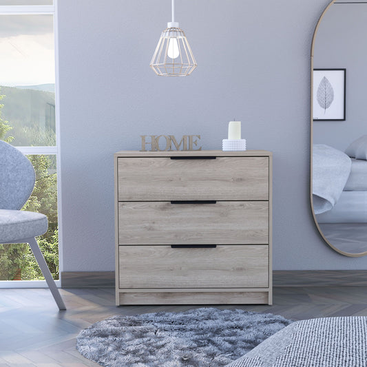 Cannon 3-Drawer Rectangle Dresser Light Grey wood-grain finish