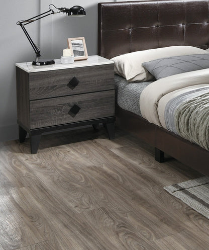 Bedroom Furniture Contemporary Look Color Nightstand Drawers Bed Side Table plywood – Grey