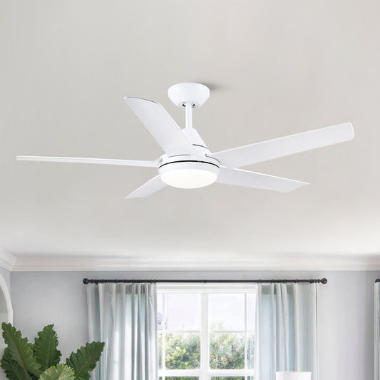 YUHAO Modern 48-in integrated LED ceiling fan with 5 white blades