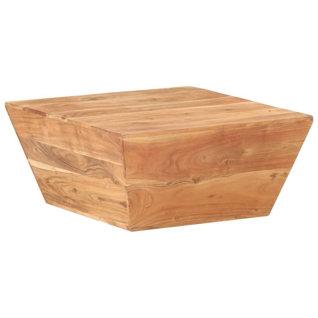Coffee table in natural solid acacia wood finish, sturdy and durable.
