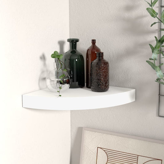 Corner shelf white honeycomb MDF, small wall-mounted floating shelf