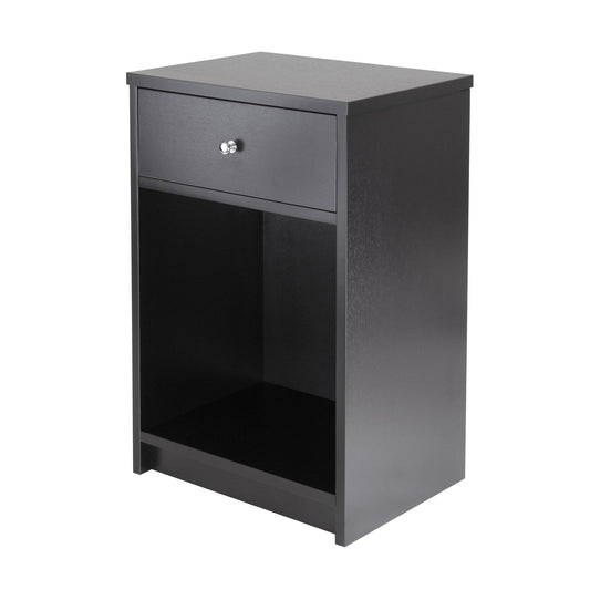 Squamish accent table with 1 drawer, black finish, by Doba