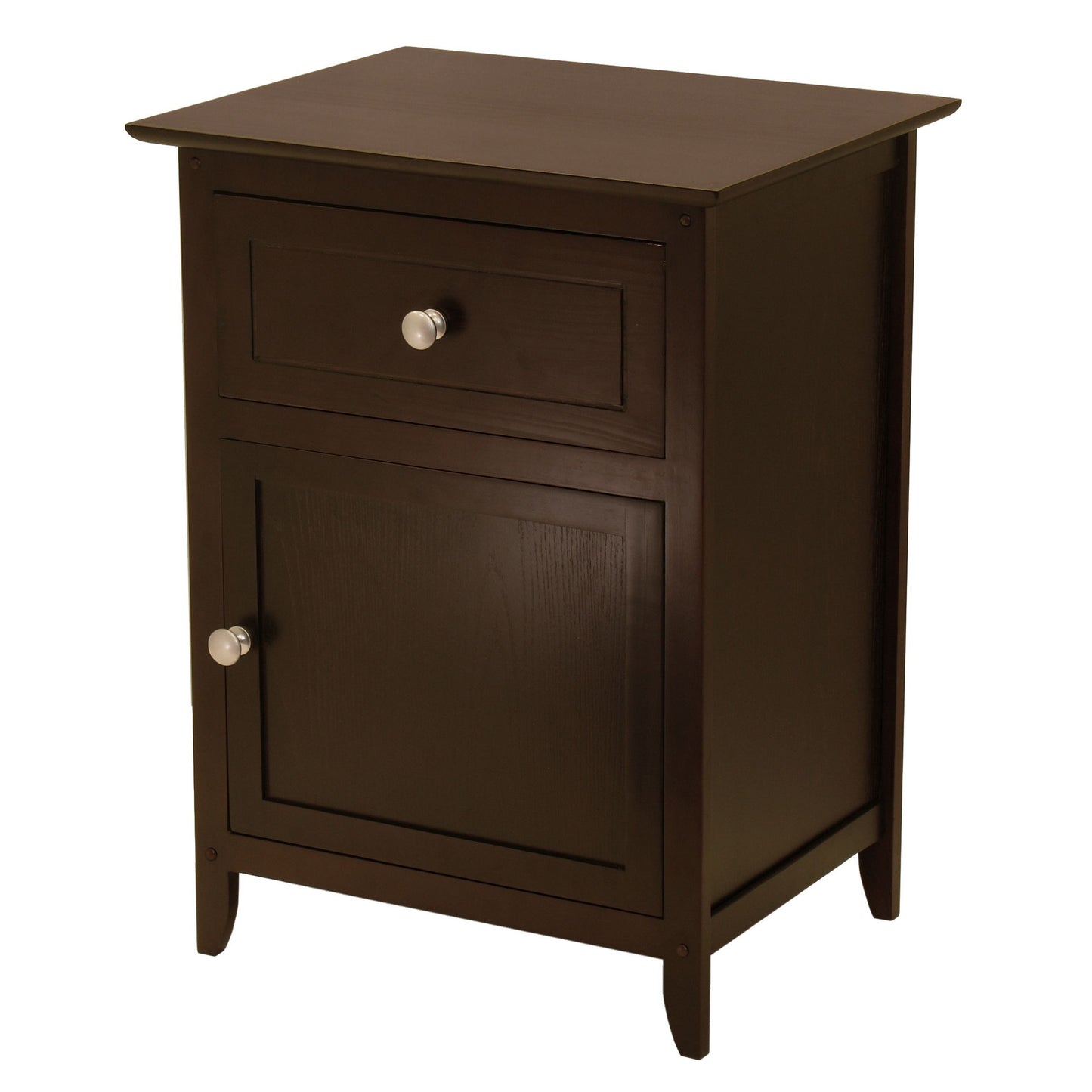 Eugene Accent Table Espresso wooden end table with a single drawer and lower storage area.