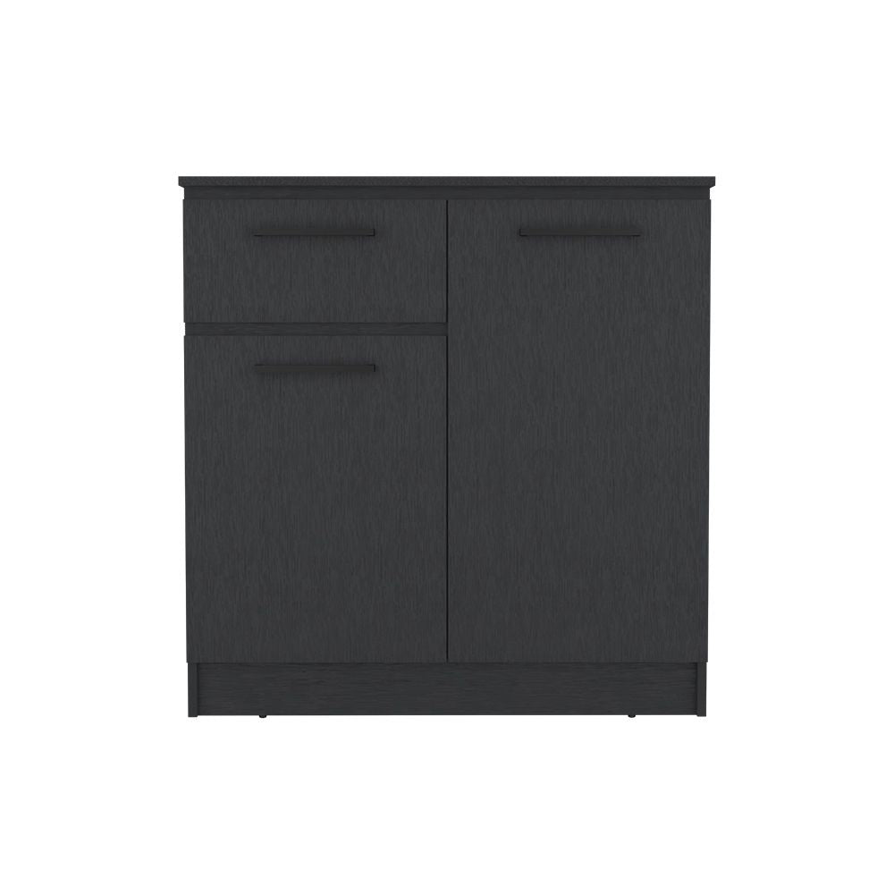 Dresser Carlin in black with two left drawers and a right cabinet