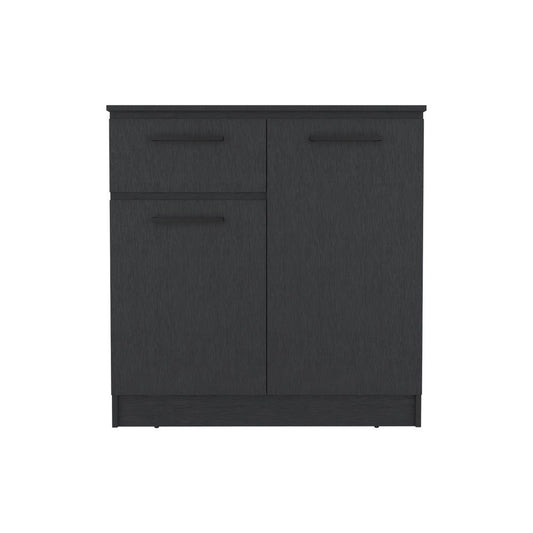 Dresser Carlin in black with two left drawers and a right cabinet