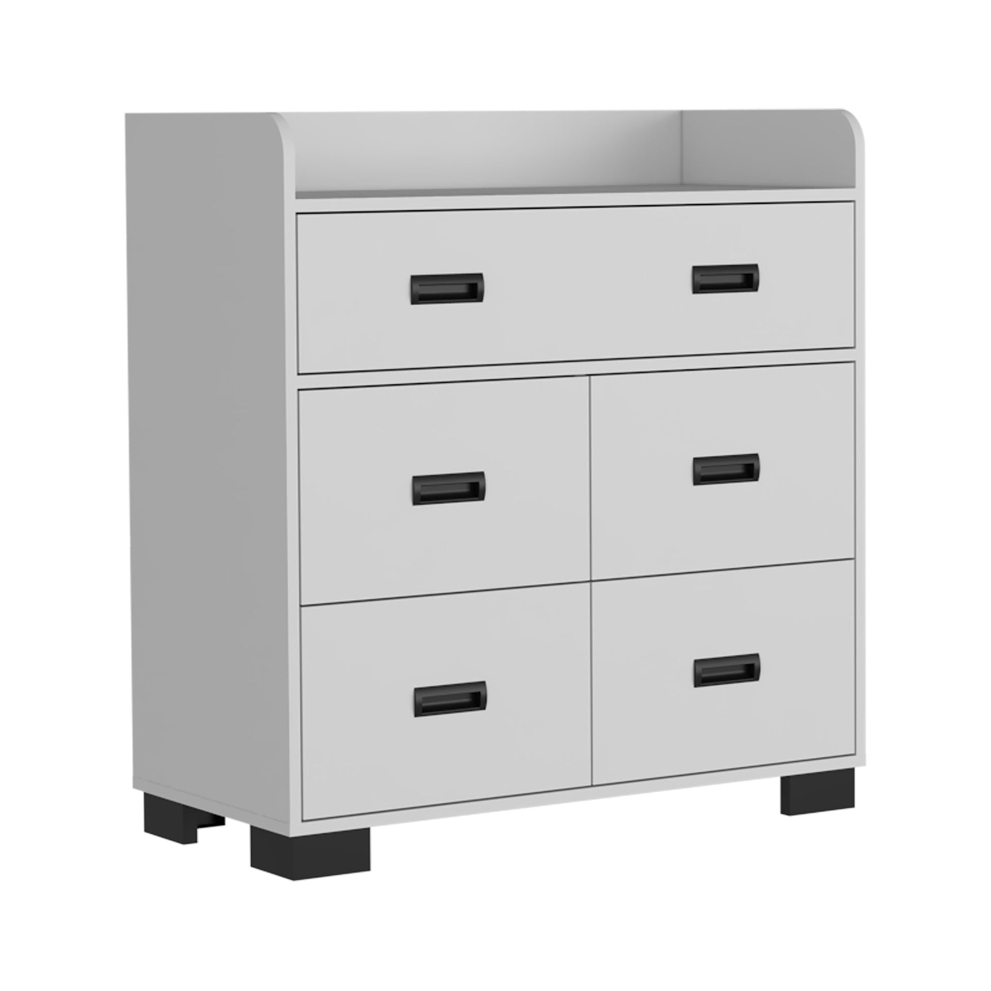 Dresser Wuuman white bedroom dresser with black drawer pulls