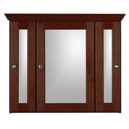 Ventra Dresser Mirror, 51 Inch Classic Arched Cherry Brown Solid Wood