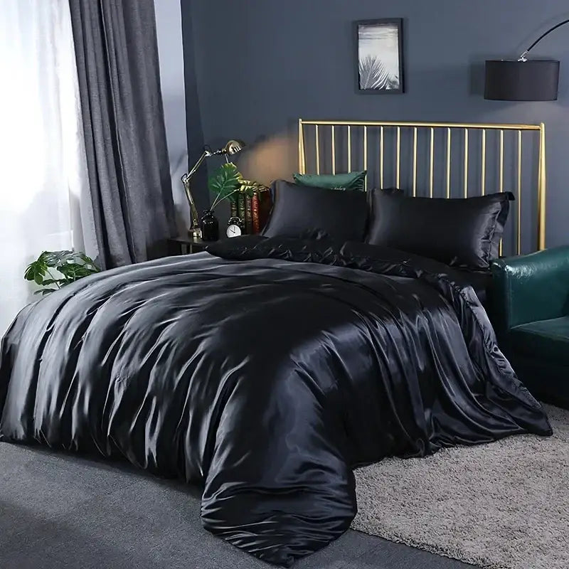 Green Satin Duvet Set