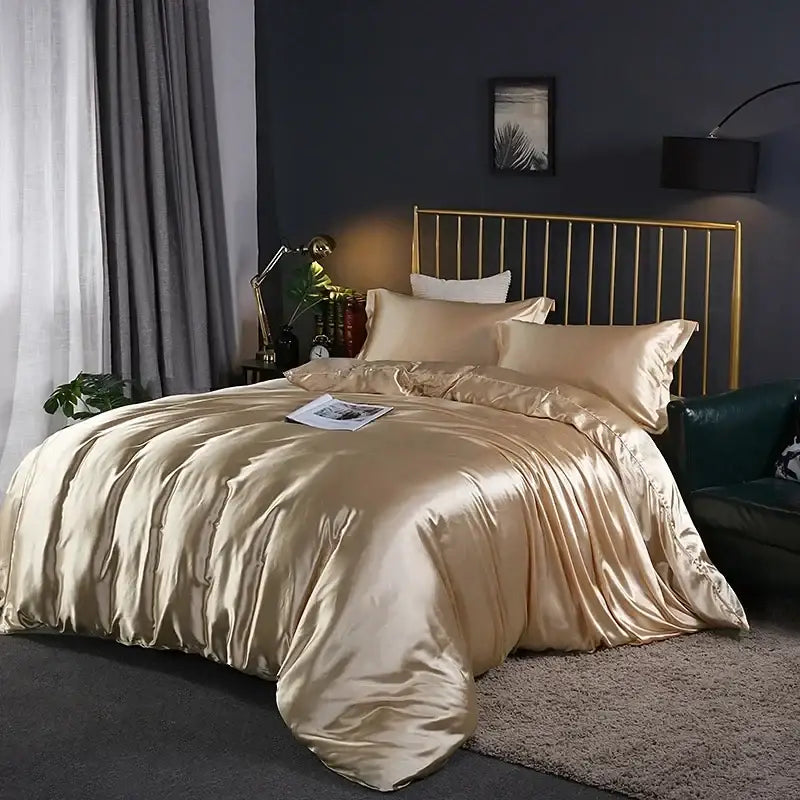 Green Satin Duvet Set