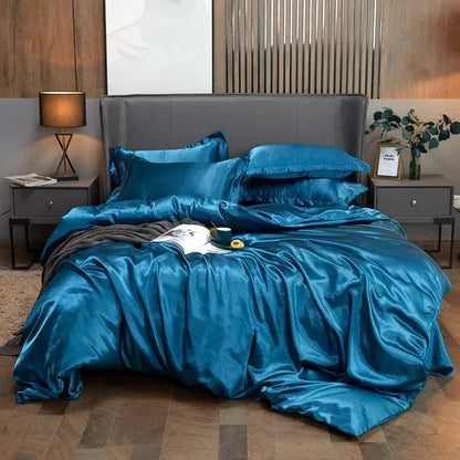 Gold Satin Duvet Cover Set
