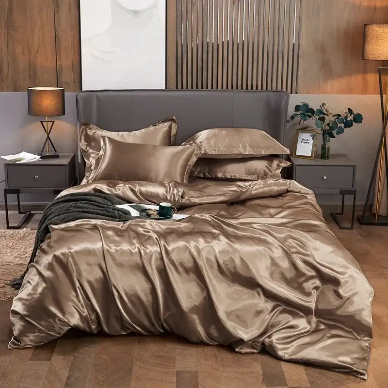 Purple Satin Bed Sheet Set