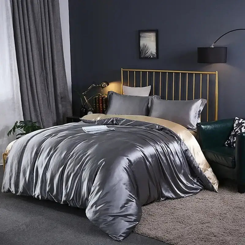 Purple Satin Bed Sheet Set