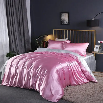 Purple Satin Bed Sheet Set