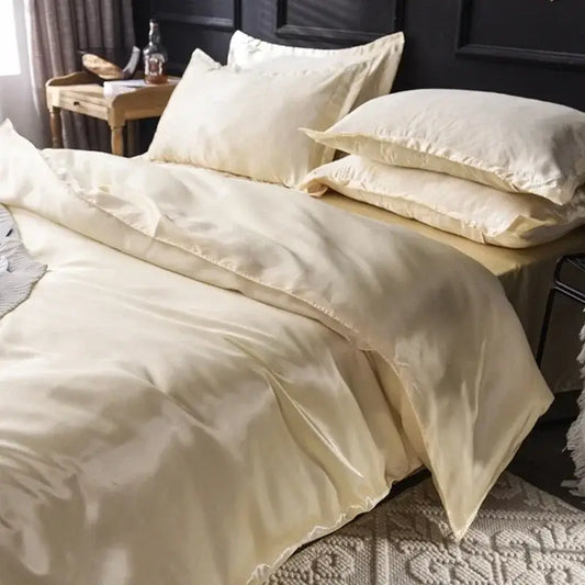 Cream Satin Duvet Cover