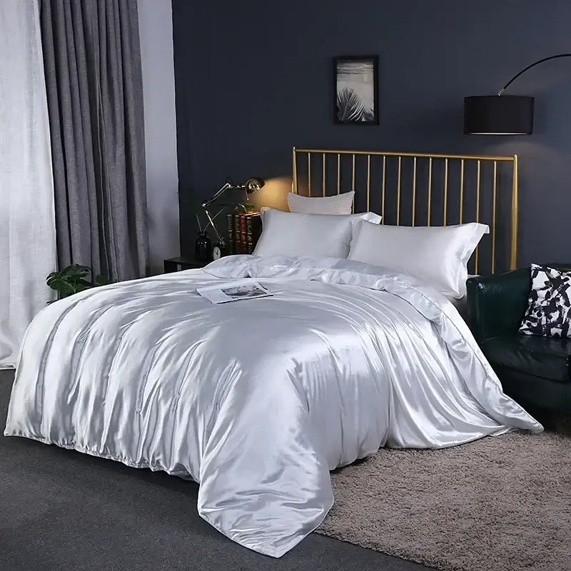 Cream Satin Duvet Cover