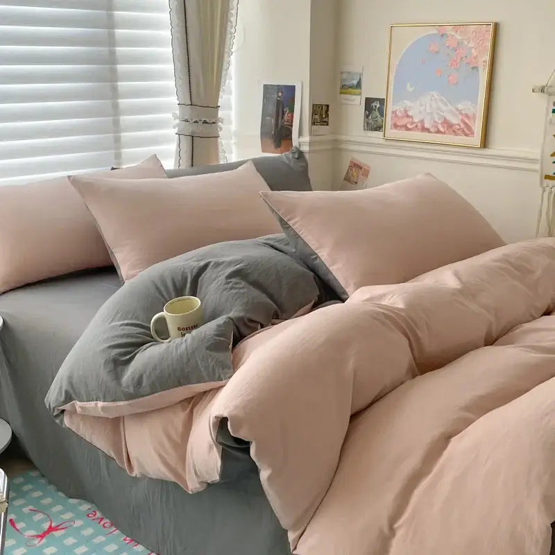 Gray Cotton Duvet Set