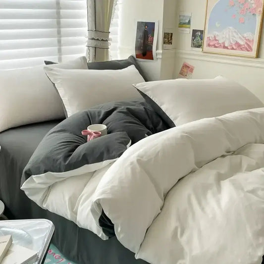 Gray Cotton Duvet Set